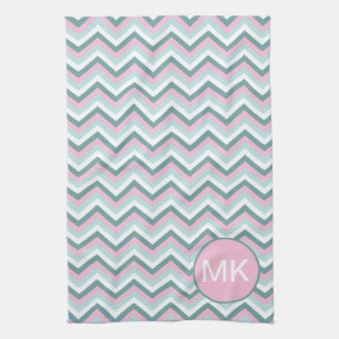 Ocean Mist Chevron Pattern Theedoek