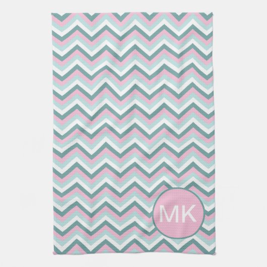 Ocean Mist Chevron Pattern Theedoek (Verticaal)