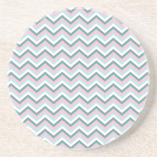 Ocean Mist Chevron Pattern Zandsteen Onderzetter (Voorkant)