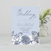 Ocean Modern Real Silver Faire-part de mariage (Debout devant)