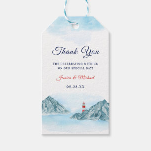 Ocean Mountain vuurthouse Wedding Bedankt Cadeaulabel