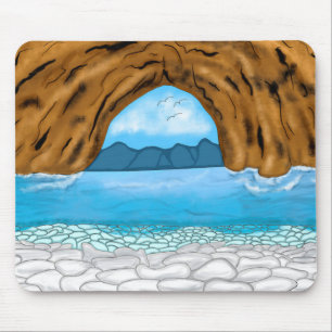 Ocean Mountains Canyon Birds Clouds Art Muismat