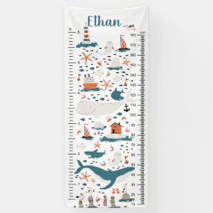 Océan Nautical   Bannière de graphique de croissan