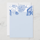 Ocean Navy Blue Shells Modern Wedding Kaart (Achterkant)