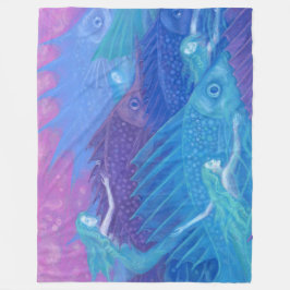 'Ocean nomads' fantasiekunst, vissen, zeemeerminne Fleece Deken