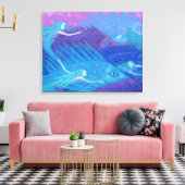 Ocean Nomads, Nautical Fantasy Art Mermaids & Fish Canvas Afdruk (Insitu (Woonkamer))