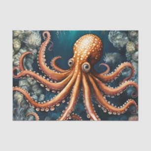 Ocean Octopus Deep Blue Tissuepapier