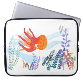 Ocean Octopus en onderwater vrienden laptophoes Laptop Sleeve