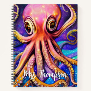Ocean Octopus met aangepaste naam Notitieboek