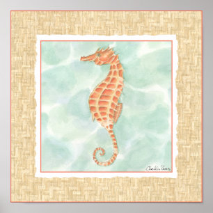 Ocean Oranje Seahorse Poster