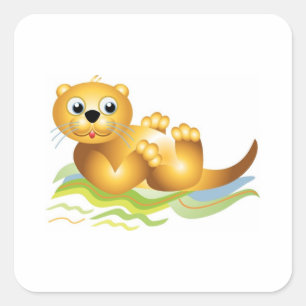 Ocean Otter Vierkante Sticker