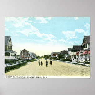 Ocean Park Ave, Bradley Beach, NJ  Poster