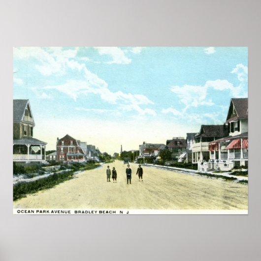 Ocean Park Ave, Bradley Beach, NJ Poster (Voorkant)