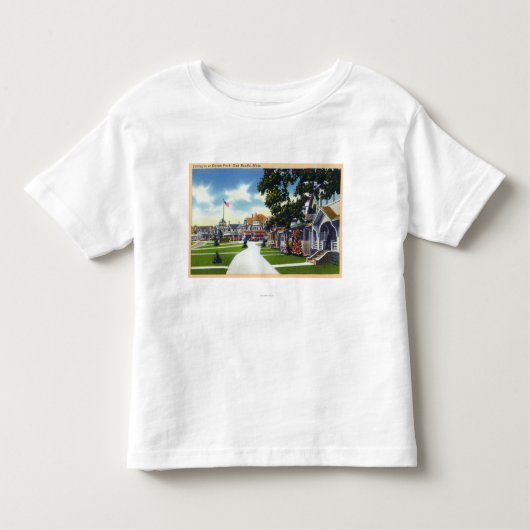 Ocean Park Cottages Scene Kinder Shirts (Voorkant)