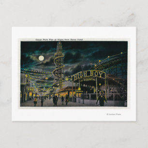 Ocean Park Pier in Night van Dome Hotel Briefkaart