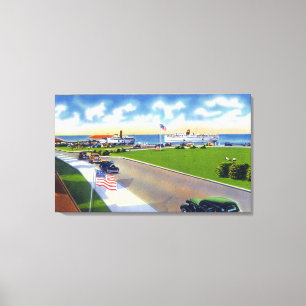 Ocean Park Uitzicht van Boats die aankomen in Harb Canvas Afdruk