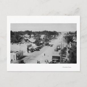 Ocean Park, WA - Uitzicht of Beach, Old Cars Briefkaart