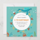 Ocean Party Bleu Et Blanc Invitation Anniversaire (Devant)