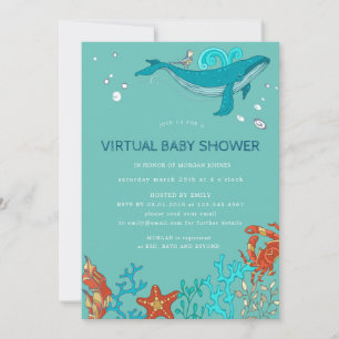 Ocean Party Virtual Baby shower Invitation