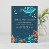 Ocean Party Virtual Baby shower Invitation (Staand voorkant)