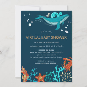 Ocean Party Virtual Baby shower Invitation