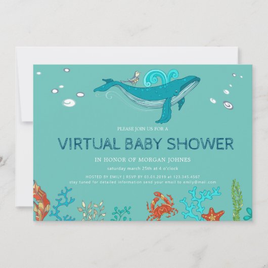 Ocean Party Virtual Baby shower Invitation (Voorkant)