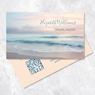 Ocean Pastel Kleuren   QR-code Visitekaartje
