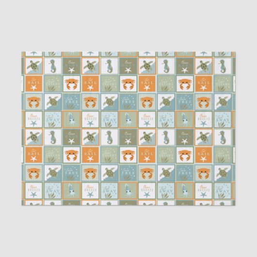 Ocean Patchwork Tissuepapier (Voorkant)