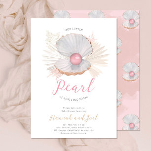 Ocean Pearl Zee Schelp Roze Meisje Baby Shower Kaart