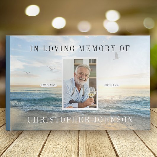 Ocean Photo Funeral Guest Book Gastenboek