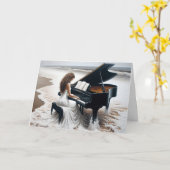 Ocean Pianist Sympathie Kaart (Gele Bloem)