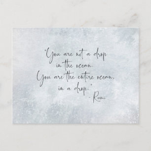 Ocean Quote je bent geen druppel in Ocean -Rumi Briefkaart