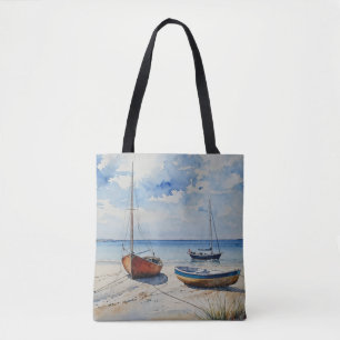 "Ocean Retreat". Een kleurrijke serene boot zeegez Draagtas