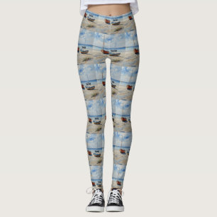"Ocean Retreat". Een kleurrijke serene boot zeegez Leggings