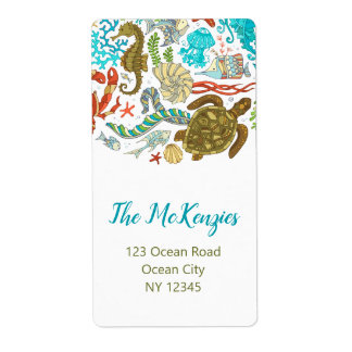 Ocean Return-adreslabels (gepersonaliseerd) Etiket