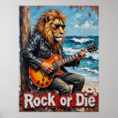 Ocean Roar: een post-Punk leeuw Poster (Voorkant)