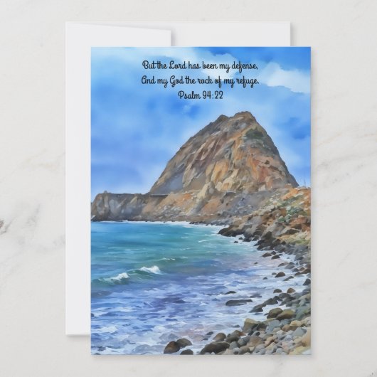 Ocean Rock Mountain Bible Verse Faith Carte Appart (Devant)