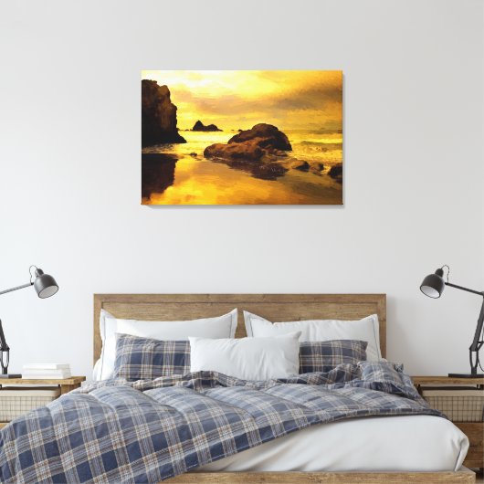 Ocean Rock Oil Painting Print (Insitu (Slaapkamer))