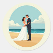 Ocean Romance Wedding Sticker (Voorkant)