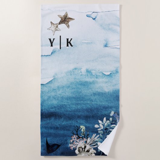 Océan rustique | Serviette de plage Starfish (Devant)