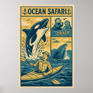Ocean Safari – Walvisontmoeting & Otter strip Poster