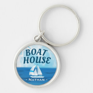 Ocean Sailboat Boat House Keys Personeelsformatie Sleutelhanger