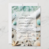 Ocean Sand Beach Destination Mariage Invitation (Devant)