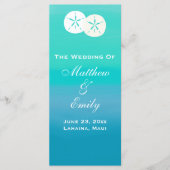 Ocean Sand Dollars Wedding Program Programma (Voorkant)