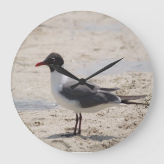 Ocean Sand Seagull Bird Beach Foto Grote Klok
