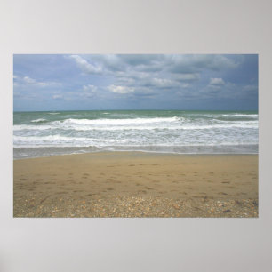 Ocean Sand Sky Faded achtergrond Poster