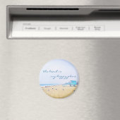 Ocean Sandy Beach is mijn Happy Place Quote Script Magneet (Insitu (Vaatwasser))