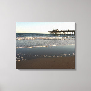 Ocean Scene met Myrtle Beach State Park Pier Canvas Afdruk