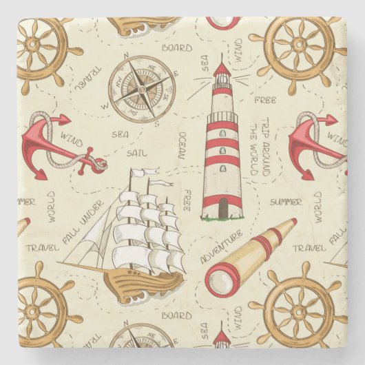 Ocean Scene Stenen Onderzetter (Voorkant)