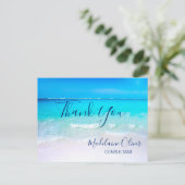 Ocean Scene Summer Beach Blue Dank je Briefkaart (Staand voorkant)